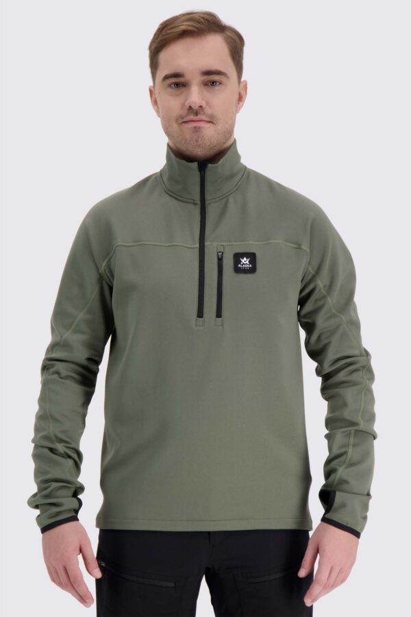 ThermoDry Half-Zip särk, oliivroheline