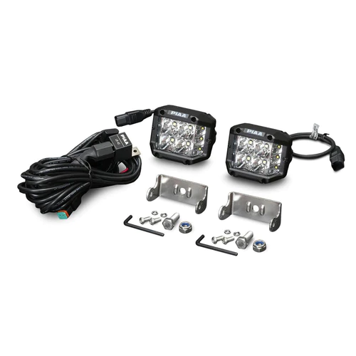 PIAA 4″ 5600K 12V 24W Quad Edge LED cube wide driving lights kit