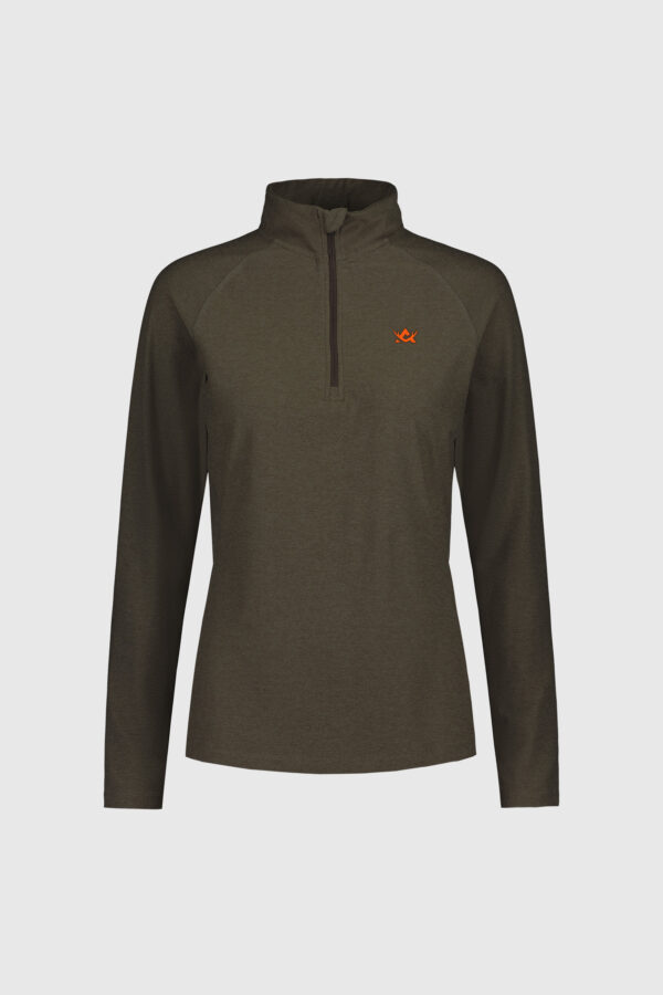 Alaska CoolDry Half-zip särk, Moss Brown naistele