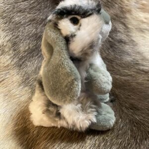 Kaisuloom "Jänes" hall-valge (18 cm)